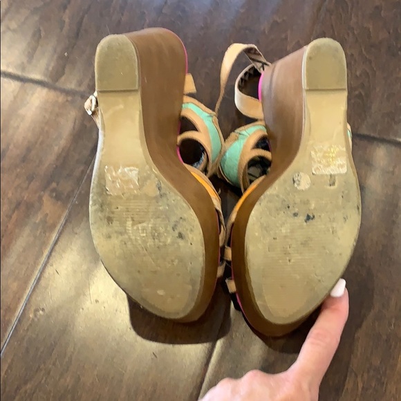 Jessica Simpson Colorful Platform Wedges - sz 9 - Picture 5 of 6